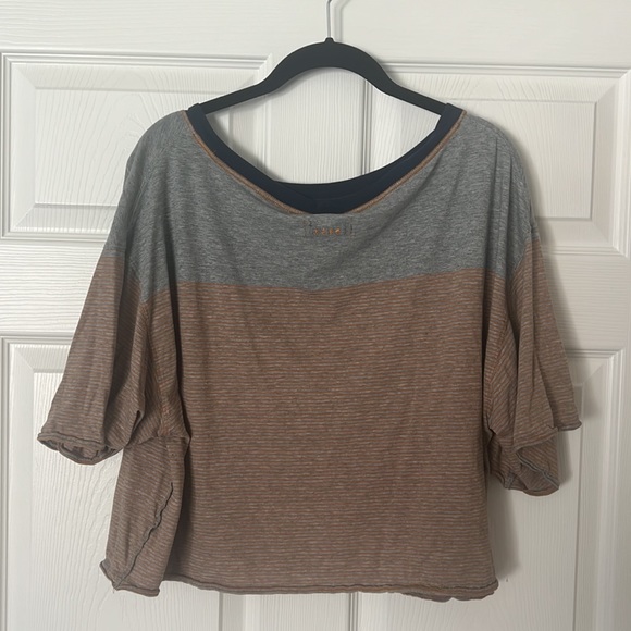 Free people top, medium, grey orange navy blue - Picture 2 of 3